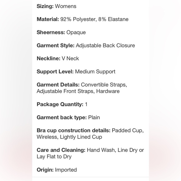 Simply Perfect by Warner's Women's
Longline Convertible Wirefree Bra nwt - Picture 4 of 5